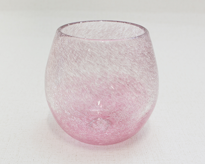 富良野うちひびガラス　タルグラス　ピンク2