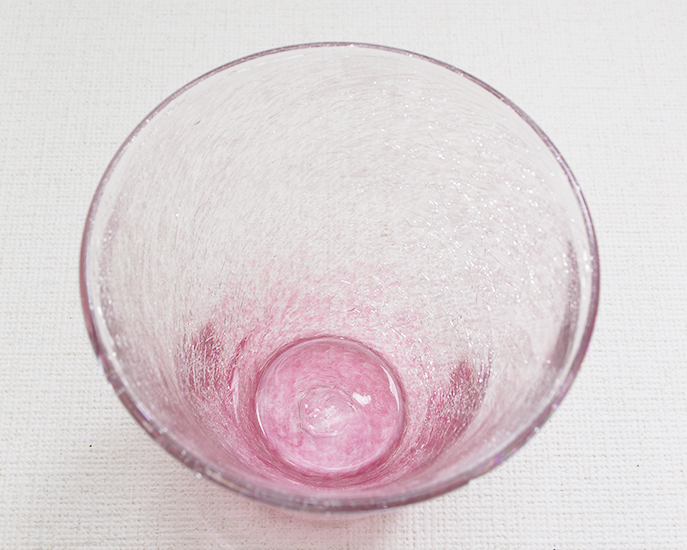 富良野うちひびガラス　フリーカップ短　ピンク　1