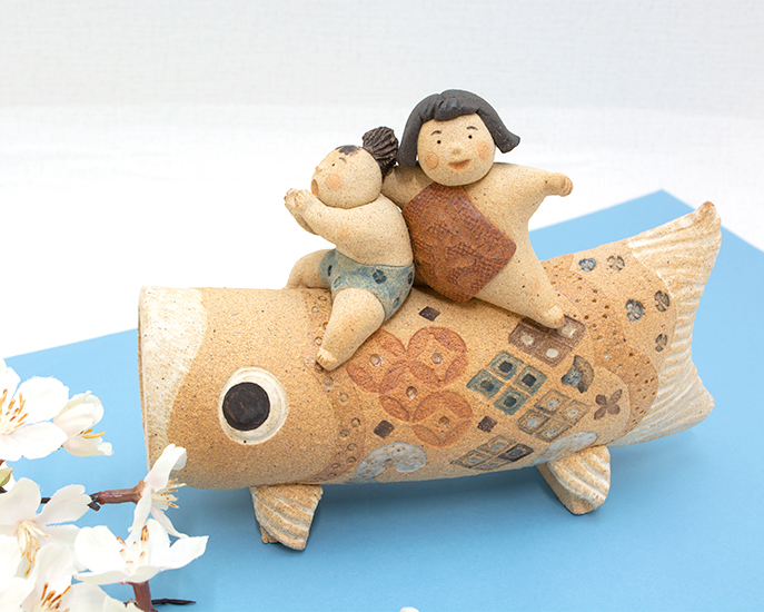 滝上真由美作 陶器のお雛様 壁掛け 一番人気物 - 雛人形・ひな祭り
